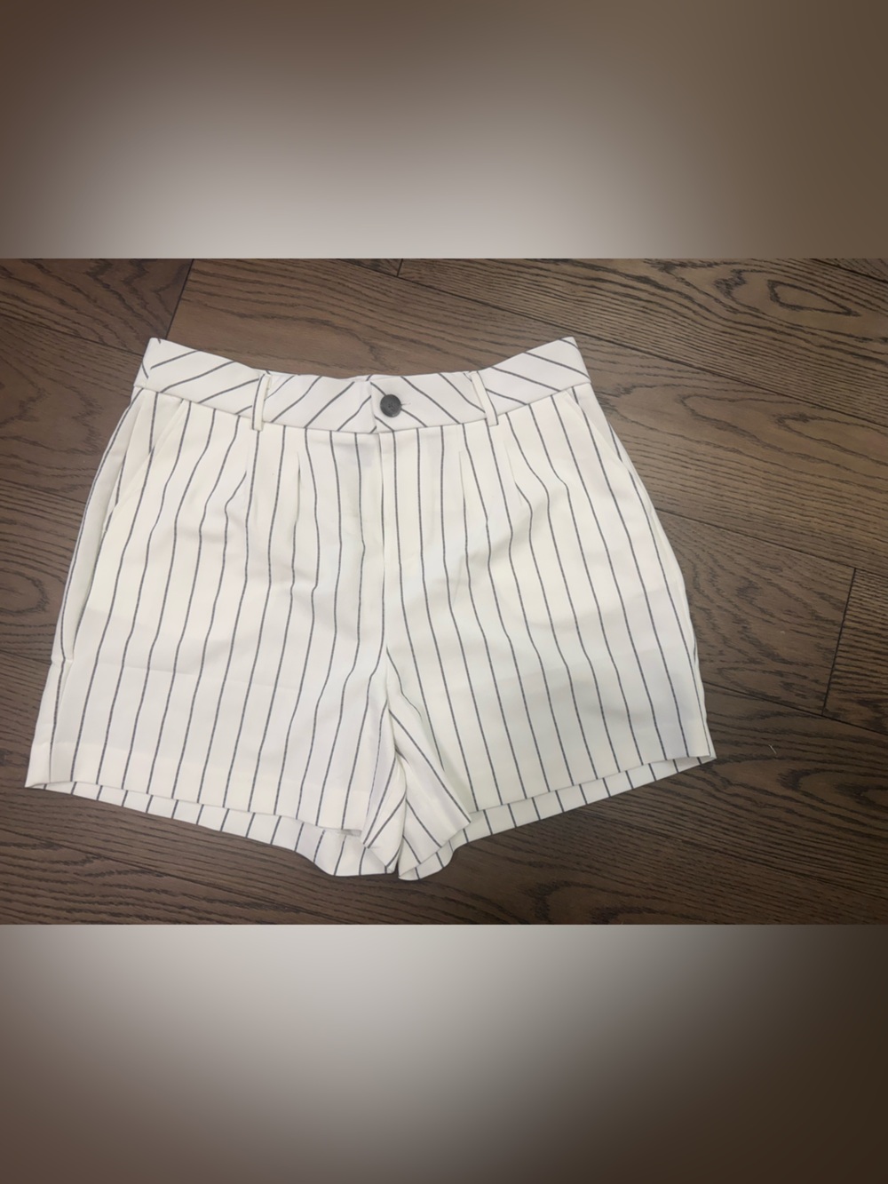 Torrid White High-Waist Pinstripe Shorts